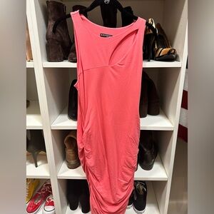 WORN ONCE Express ruched bubblegum-Pink Sleeveless Dress size M